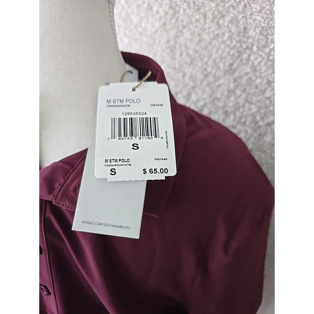 Adidas Men's M‎ STM Polo. Maroon New W/tags. Size S Golf Golfing